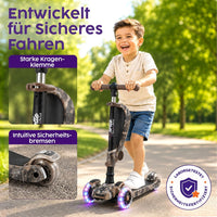 Hurtle 3-Wheeled Scooter for Kids, Wheel LED Lights - Real Tree - image 4
