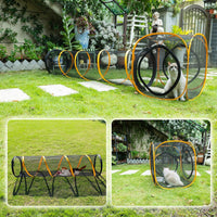 Cat Play Tunnel + Cube for Indoor and Outdoor, Cat Playpen - 2pcs Run Tunnel with Cube - image 3