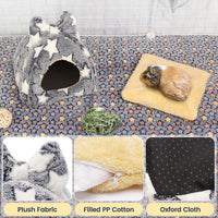 Mygeromon Guinea Pig Bed Rabbit Hideout Cuddle Cup – Daily Care for Small Pets - Star Style - image 4