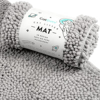 CatGuru Cat Litter Mat, Waterproof Litter Box Mat - Gray/ Heavy-Duty / Medium