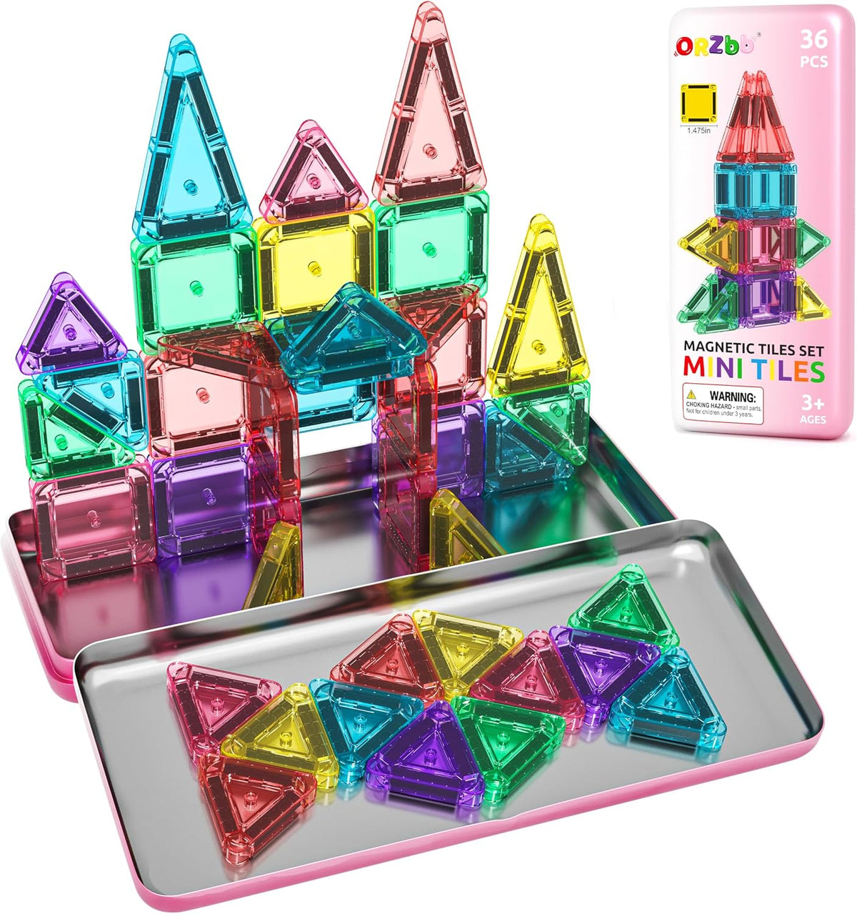 Magnetic Tiles Mini Travel Toddler Set - Color-15