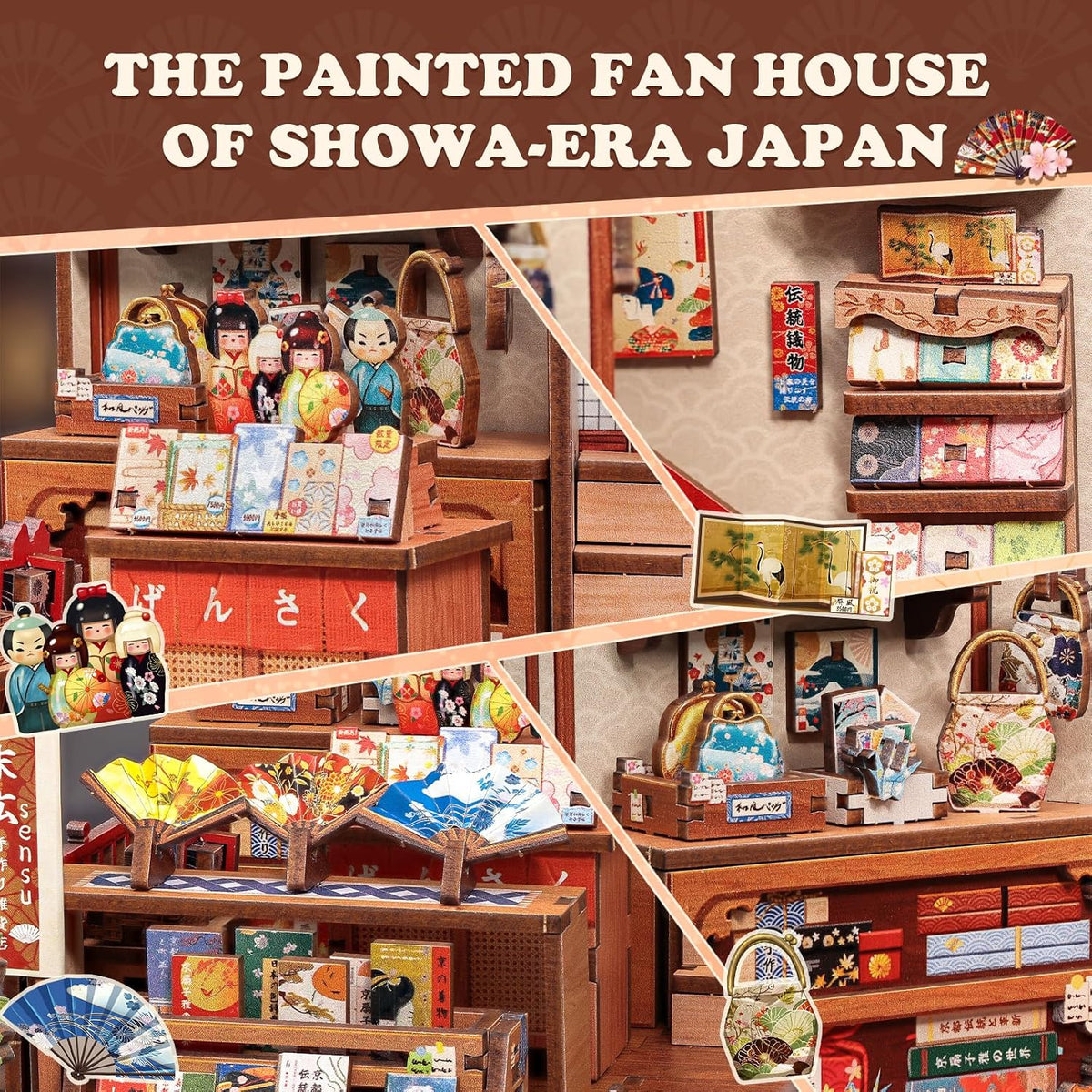 Cutefun Book Nook Kit - DIY Miniature Dollhouse Kit for Adults and Teens – Fun for Kids & Family - Folding Fan Shop - image 4