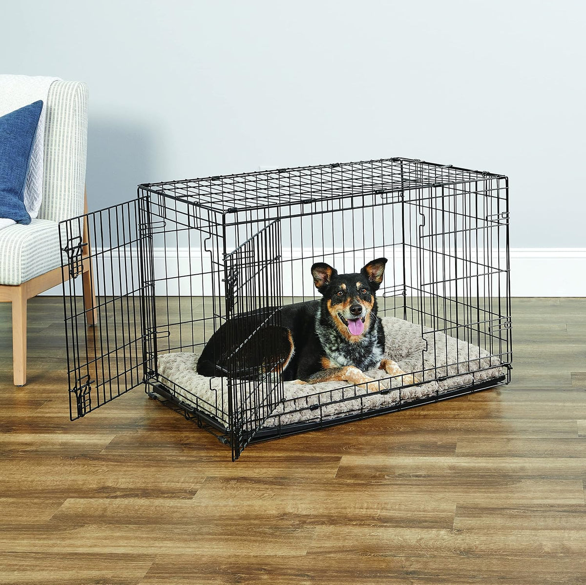New World by Midwest 42-Inch Single Door Crate, for Large Breeds - Double Door - Black / Medium (36"L) - image 2