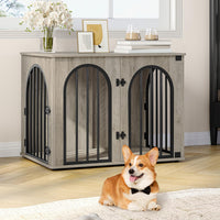 Hzuaneri 31.5 in Dog Crate Furniture - Greige / 31.5"L x 22.0"W x 24.0"H - image 3