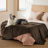 Bedsure Waterproof Dog Blankets for Small Dogs Soft Cat Blanket Warm - Twin(60x80") / Coffee Brown