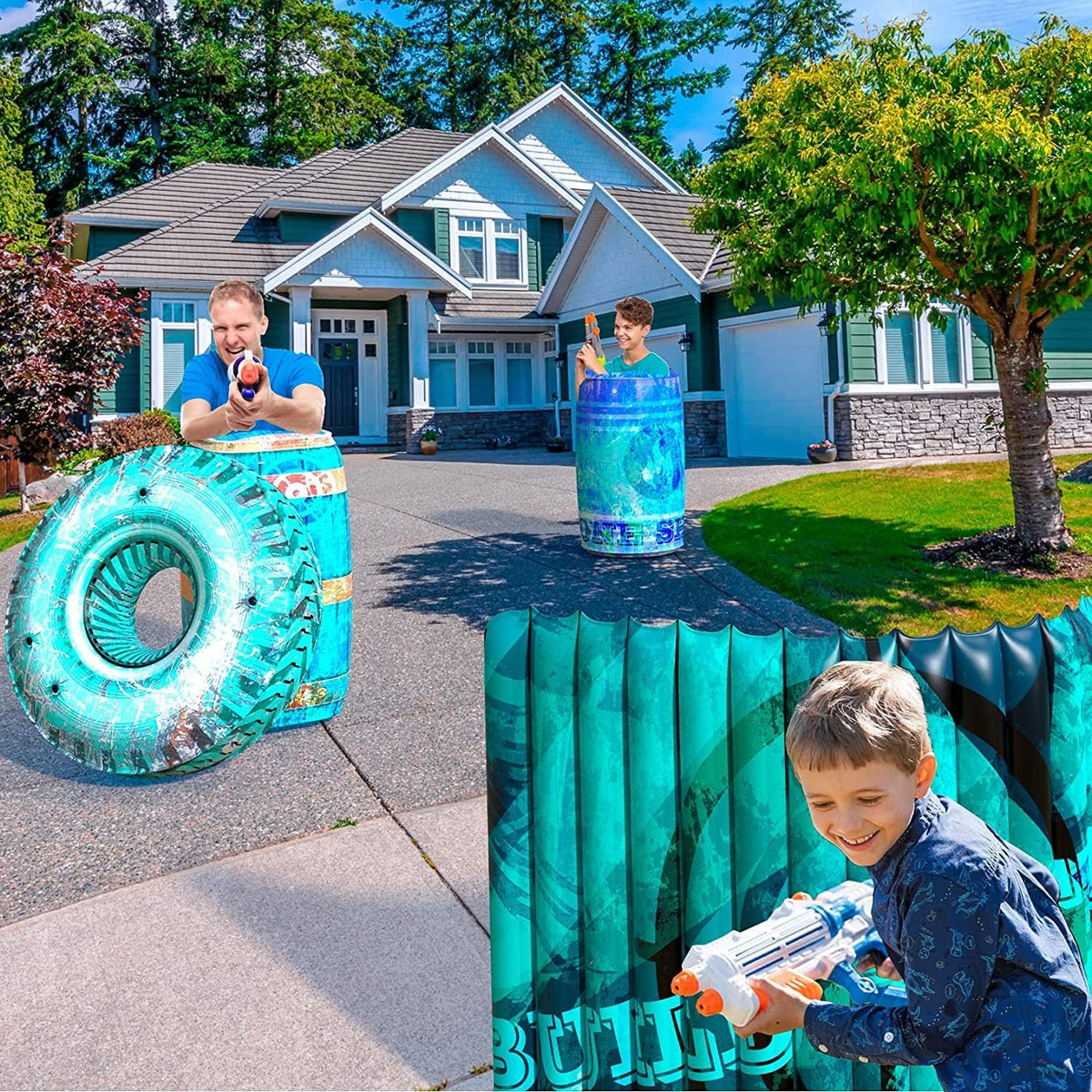 Skywin Inflatable Obstacles, Inflatable Battle Bunkers - 2 Pack / Blue - image 3