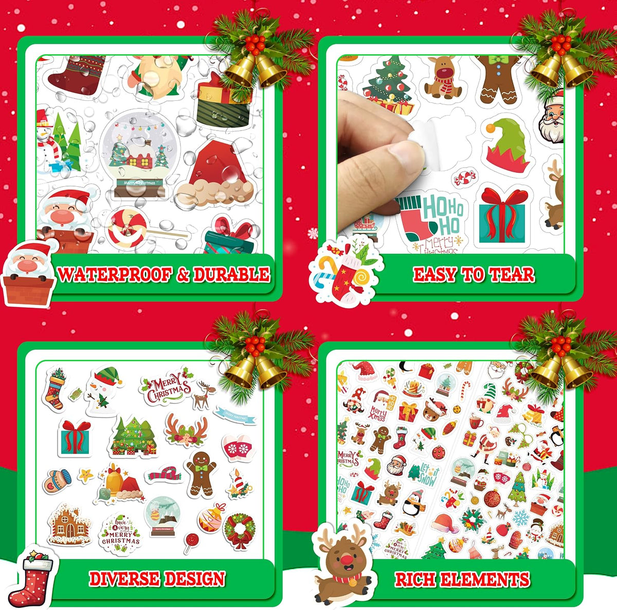 LINAYE 24 Sheets Happy Birthday Stickers, 730 Counts - Christmas 24 Sheets - image 4