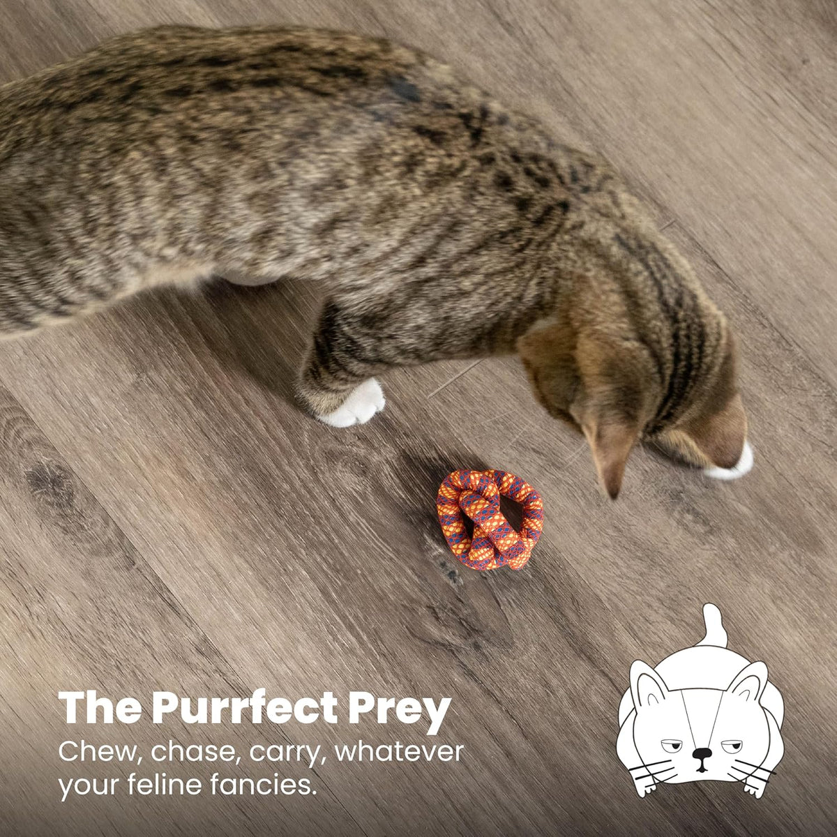 Catstages OrkaKat Wiggle Worm Dental Cat Chew Toy with Catnip - Pretzel / One Size (Pack of 2) - image 3
