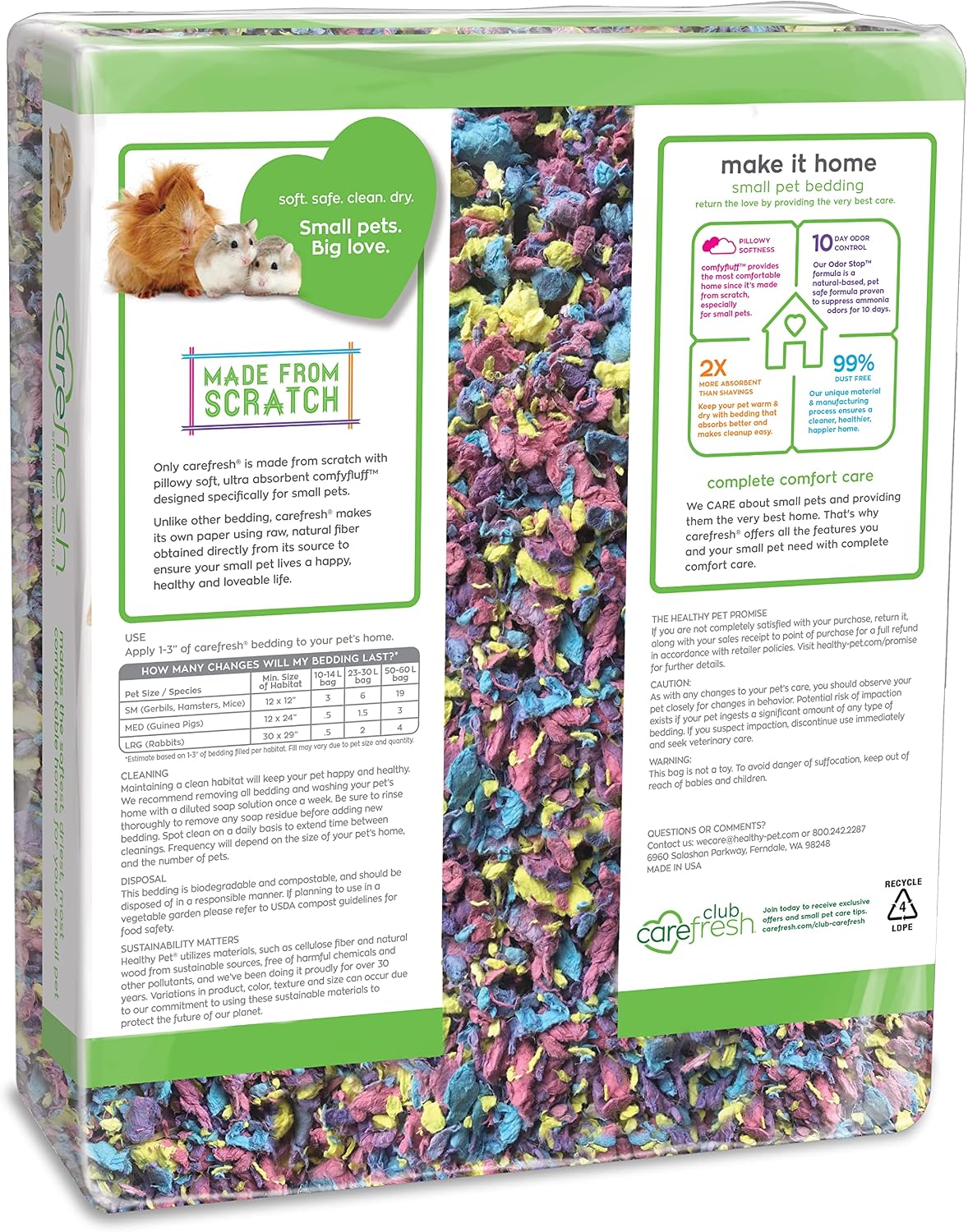 Carefresh White Natural Paper Small Pet Bedding - 50 L / confetti - image 2