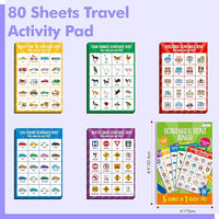 Road Trip Game Pad, 5 Games in 1 (Farm Animals, Car Colors, Buildings, Traffic Signs, Vehicles Scavenger Hunt Bingo), Pen Pencil Paper Game, Plane Trip/Car Travel/Getaway Activity Pad for Kid, Adult
