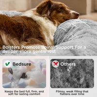 Bedsure SupportMax Calming Dog Beds Large Sized Dog Washable Pet Bed - Quiet Gray / XL(42x42x9) - image 2