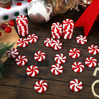 JUNEBRUSHS 50 Pcs Mini Pumpkins Fake Pumpkins Artificial Pumpkins - Candy Cane Style - image 3