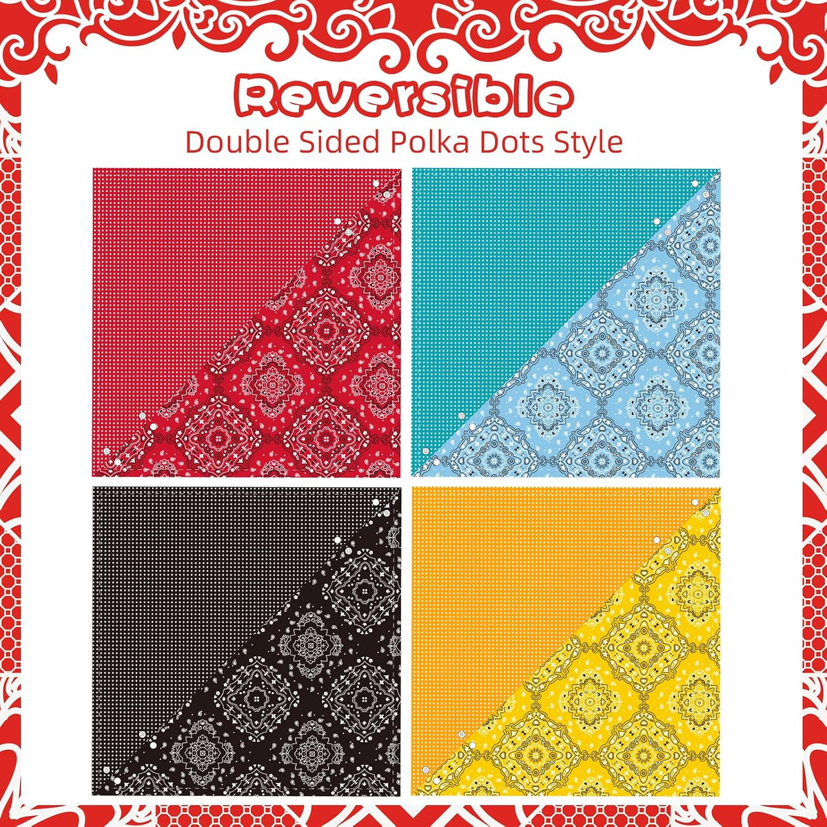 PAWCHIE Dog Bandanas Small Reversible Styles Pet Triangle Scarf Bibs - Polka Dots / Small - image 3