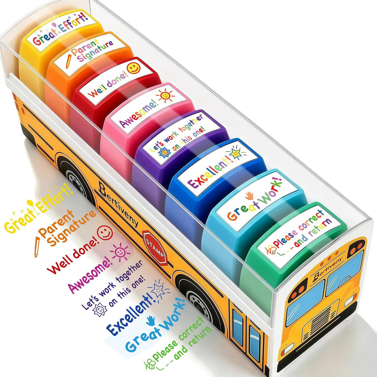 Teacher Stamps for Grading Classroom - School Bus Stamp