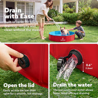 SLOOSH Foldable Dog Kiddie Pool - Red / 32" x 8" - image 2
