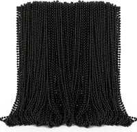 100PCS Bead Necklace, Gold Mardi Gras Beads Party Stuff - Black