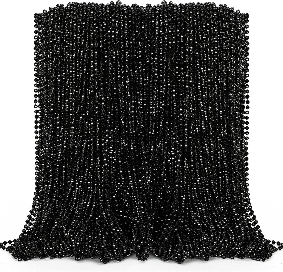 100PCS Bead Necklace, Gold Mardi Gras Beads Party Stuff - Black