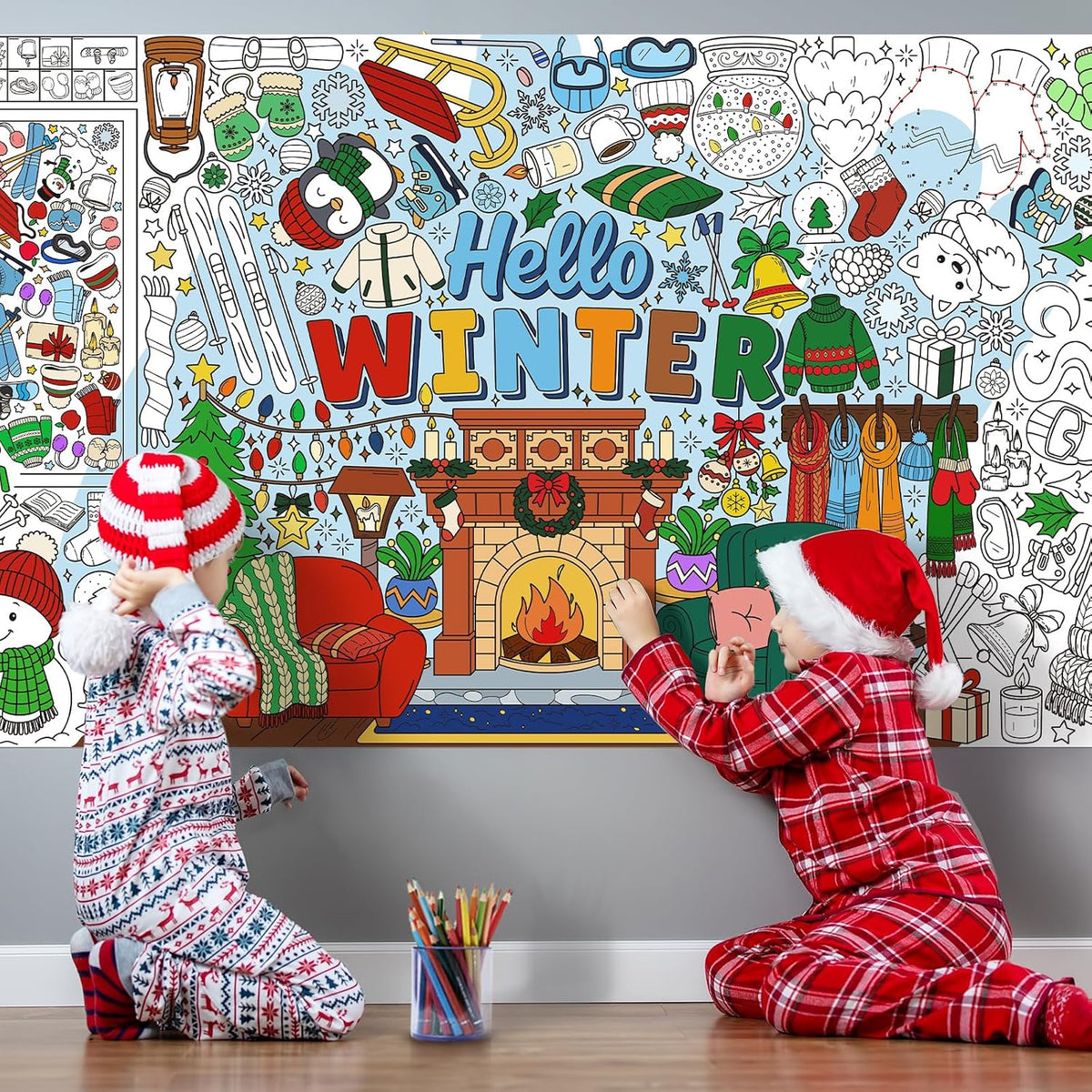 Halloween Activity Poster, Halloween Tablecloth for Kids - Winter - image 3