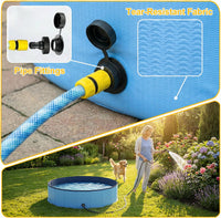 Foldable Dog Pool, Collapsible Dog Swimming Pool Hard Plastic Portable Pets Bath Tub for Dogs - 4XL - 80" x 16" - image 4