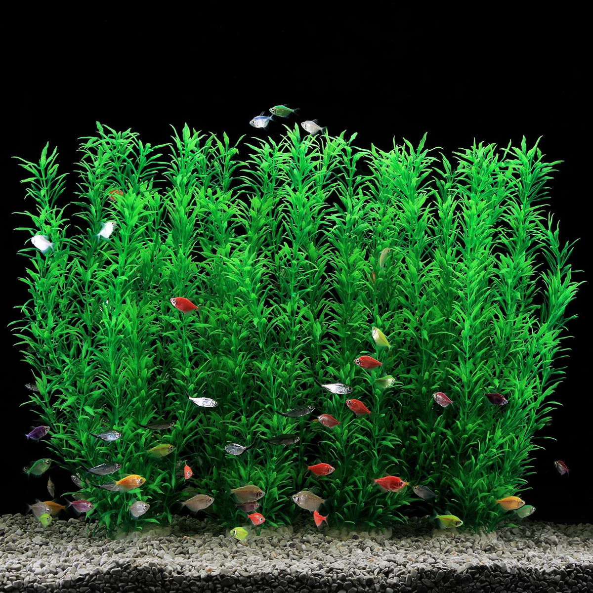 Aquarium Decor Plastic Plants Extra Large 21 Inches Artificial Plants – Essentials for Fish - Green 4pcs