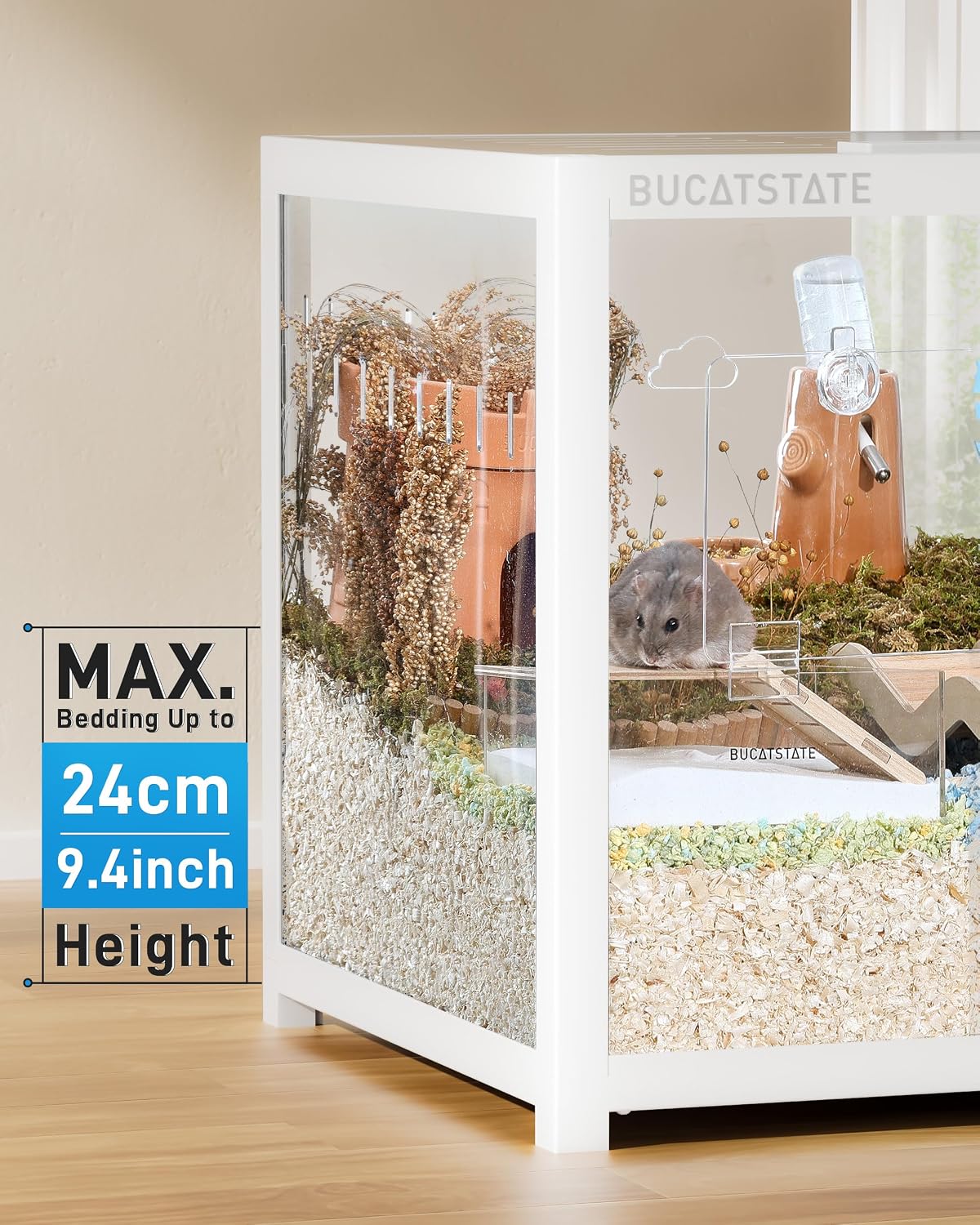 BUCATSTATE Hamster Cage 3.0, Large Hamster Enclosure – Essentials for Small Pets - 39.3"L x 19.7"W x 20.4"H / White - image 4