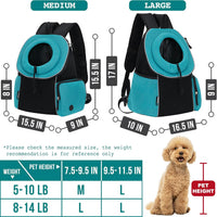 PetAmi Dog Carrier Backpack, Hands Free Front Pet Carrier - Teal Blue / 15.5"L x 9.0"W x 15.5"H - image 2