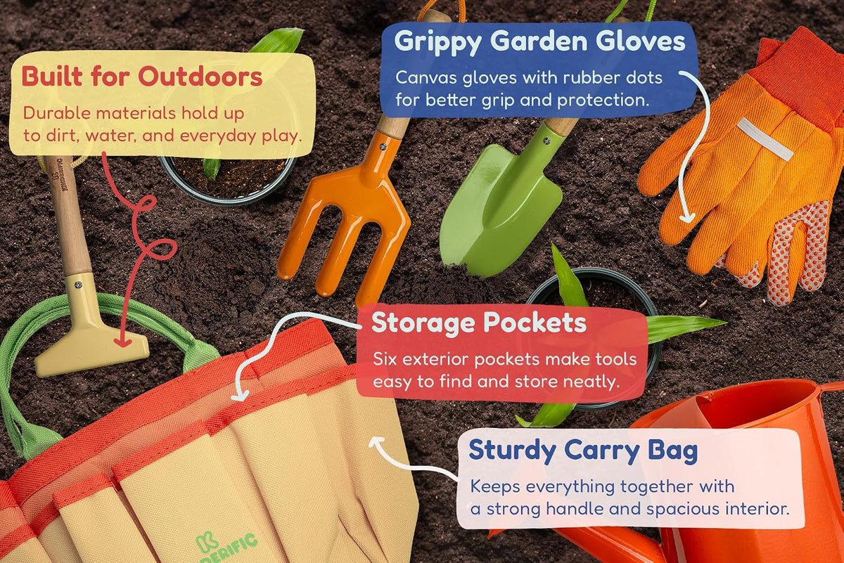 Gardening Set, Tool Kit, for Kids, STEM, Includes Tote Bag - Sunshine - image 4