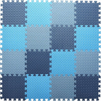 Foam Play Mat for Baby, Soft Non-Toxic Baby Playmat - Dark Blue/Blue/Gray Blue / 16 Pcs/47.2*47.2 - image 2