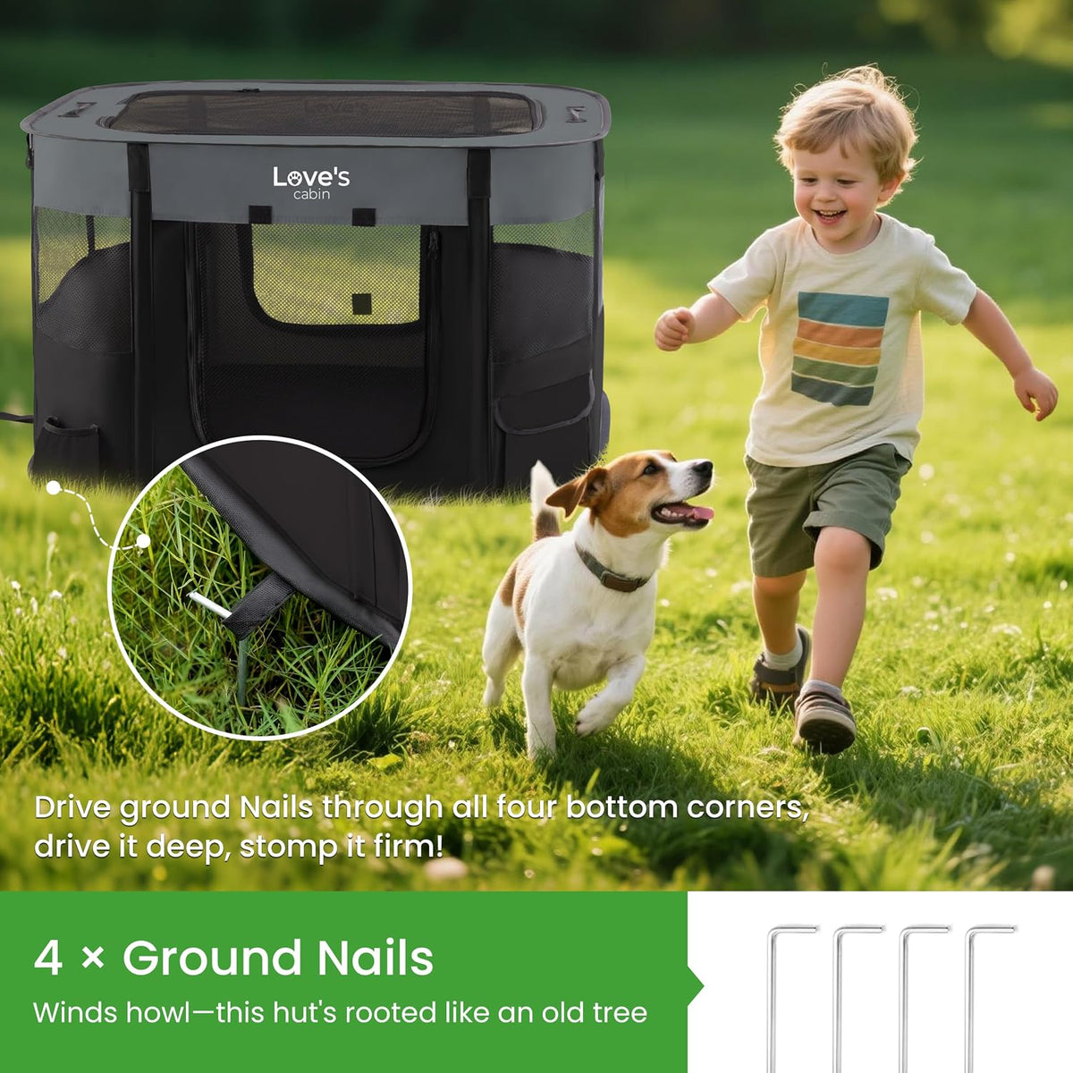 Love's cabin Pet Puppy Dog Playpen - Grey / Medium - image 4