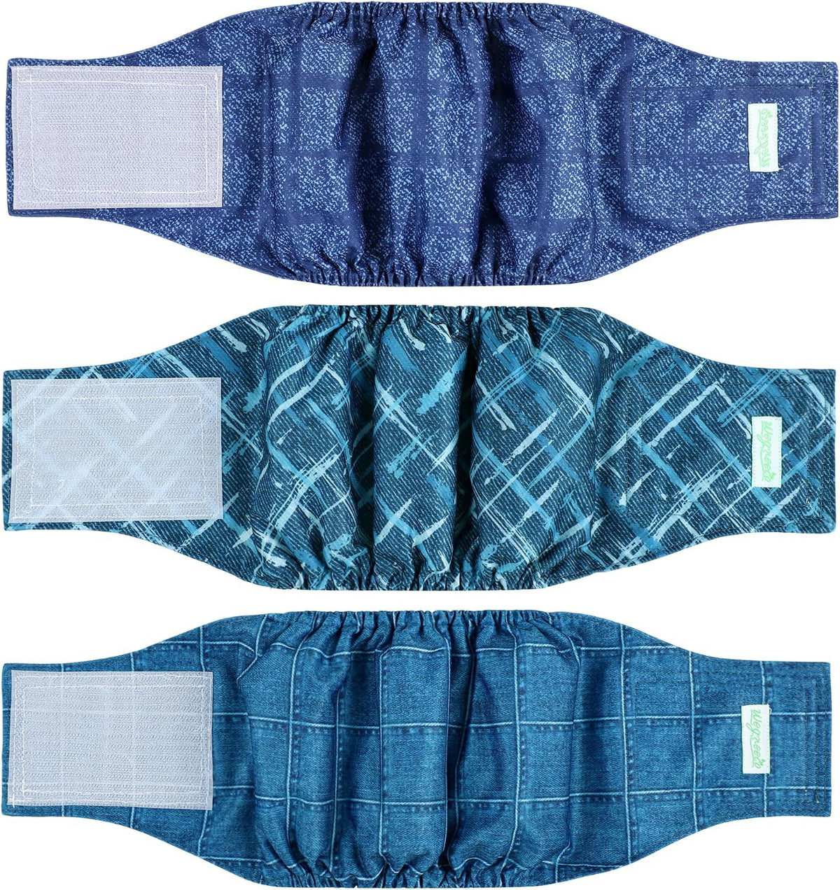 Wegreeco Washable Male Dog Belly Band - Large / Checkered Denim