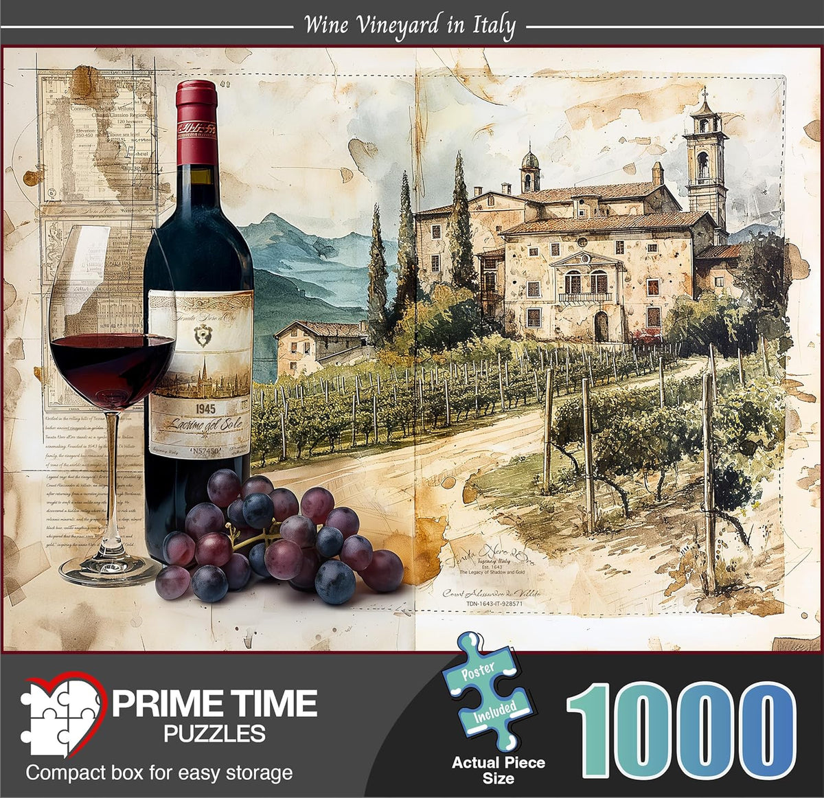 Christmas Advent Puzzle 1000 Piece Countdown 2026 – Fun for Kids & Family - Wine Vineyard - image 2