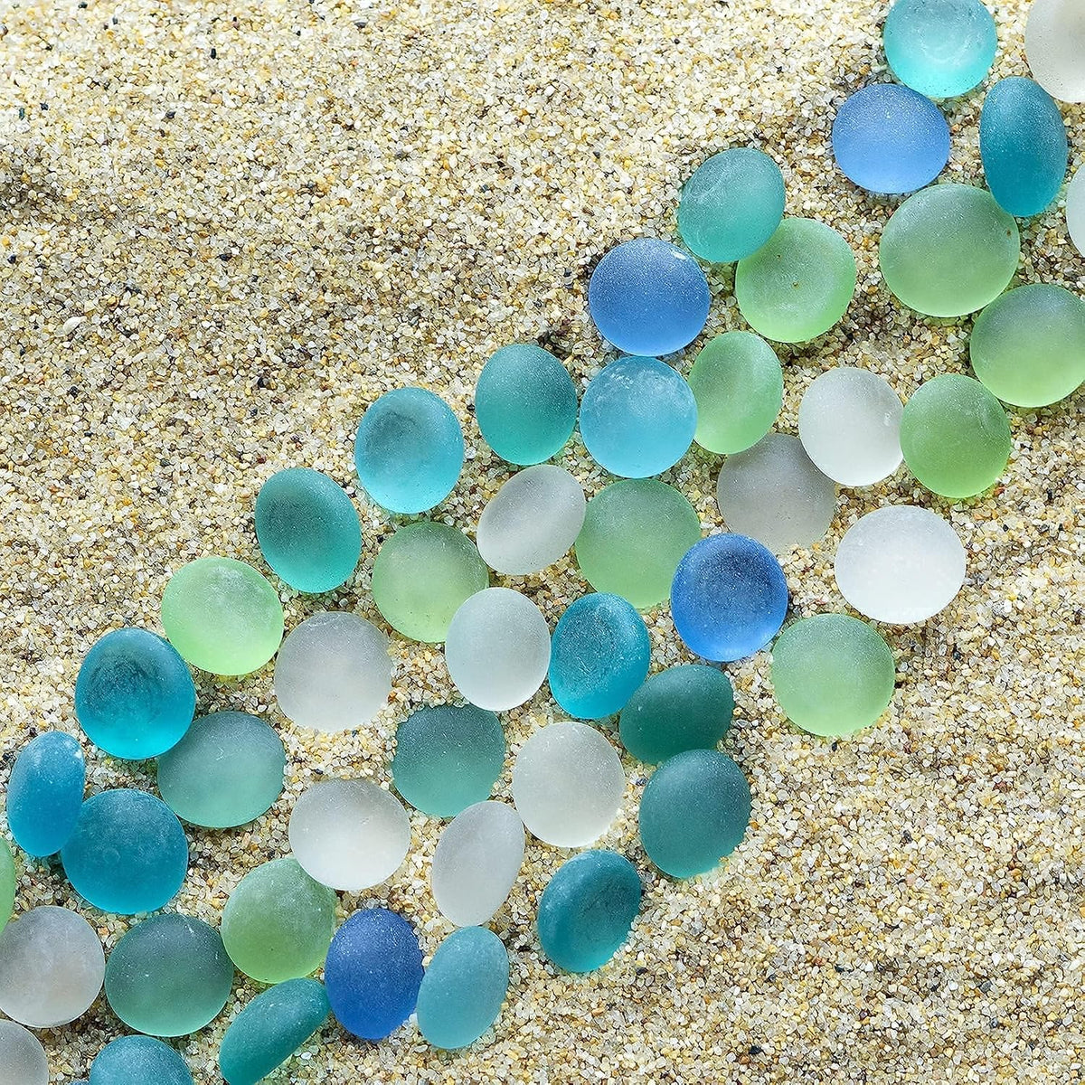 HappyFiller 2 Lb Matted Flat Marbles - Blue/Green/Aqua Teal / 2 LB - image 3