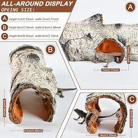 Reptile Hide Caves Simulation Tree Hideout, Hideout Shelter Sleep Cave is Decorated for Arboreal Reptile, Snake, Leopard Gecko, Lizard, Salamander, Hermit Crab Aquarium