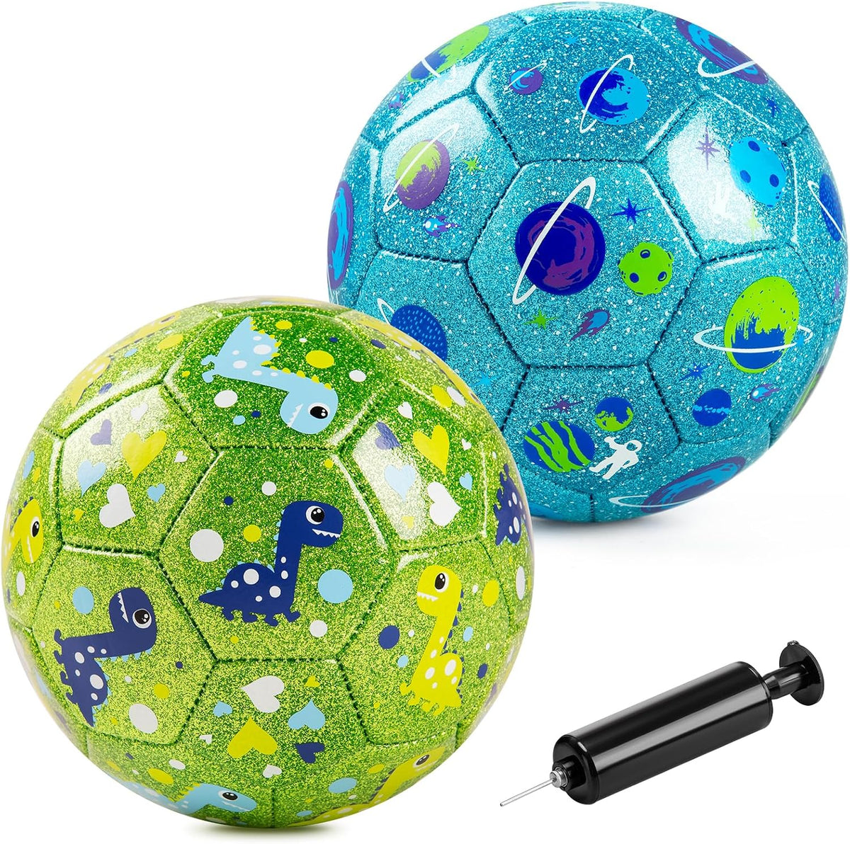 ZOOJOY size 3 kids soccer ball with pink unicorn glitter design
