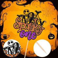 24 PCS Halloween Bat Cupcake Toppers Black Glitter Bat Cupcake Picks - Pattern C4-orange - image 3