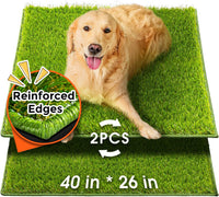 Hompet Dog Grass Pad with Tray Large, 35"x22.5" - Green / 40 x 26"