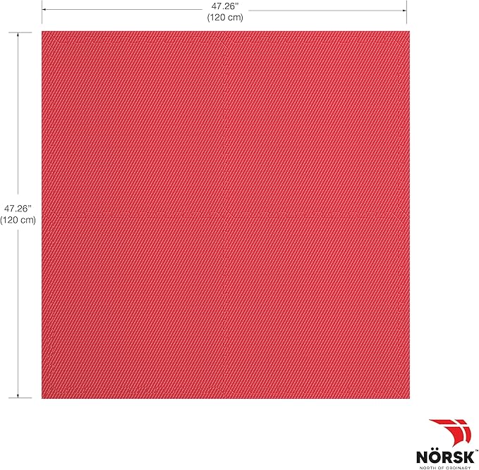 Norsk Reversible Gym Exercise Mats 3/4" Thick EVA Interlocking Foam Tiles, Perfect Home Gym Flooring, 20 Tiles & 40 Trim Pieces, 80 Sq. Ft. Reversible, Red/Black