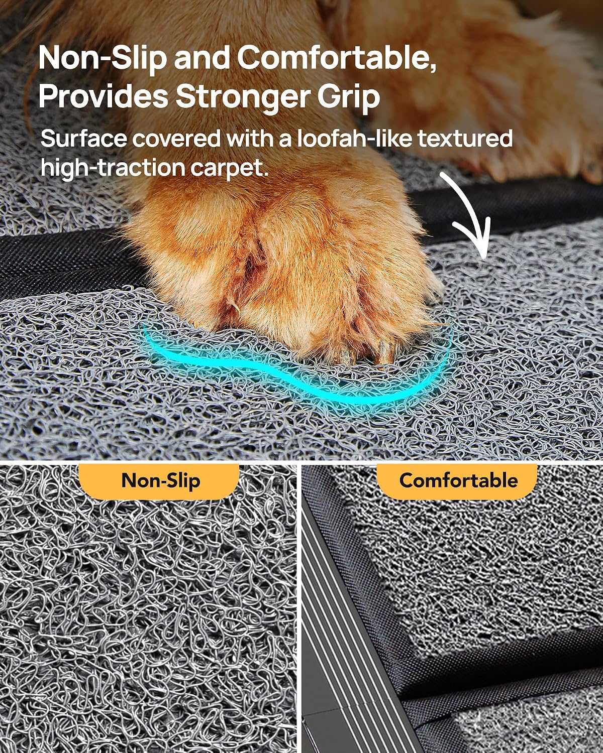 Dog Ramp for Cars, 71" L × 17.2" W, Extra-Long Foldable – Essentials for Dogs - 63" L x 17.2" W with Dog Pattern Upgraded - image 3