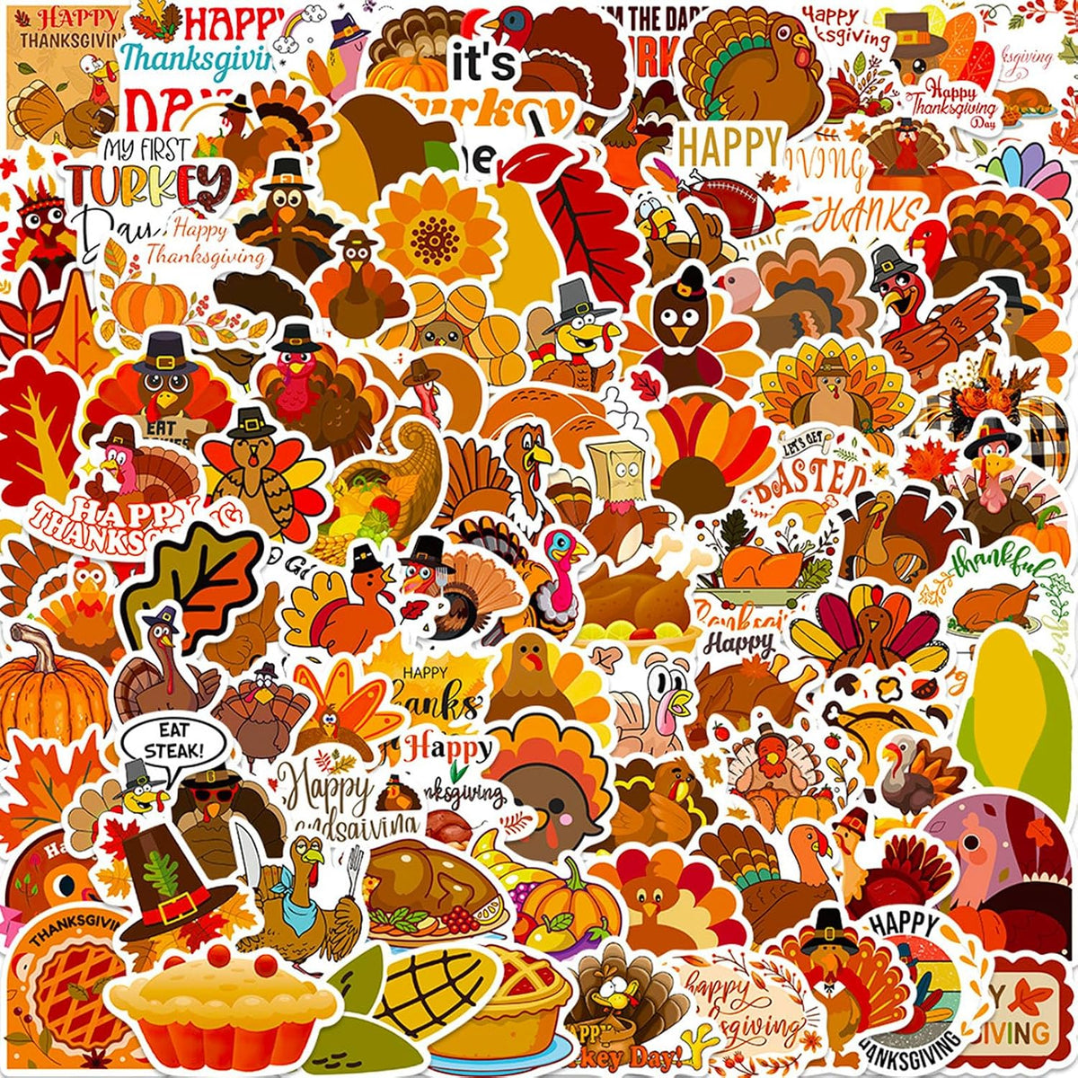 100PCS Vintage Christmas Stickers - Thanksgiving - image 2