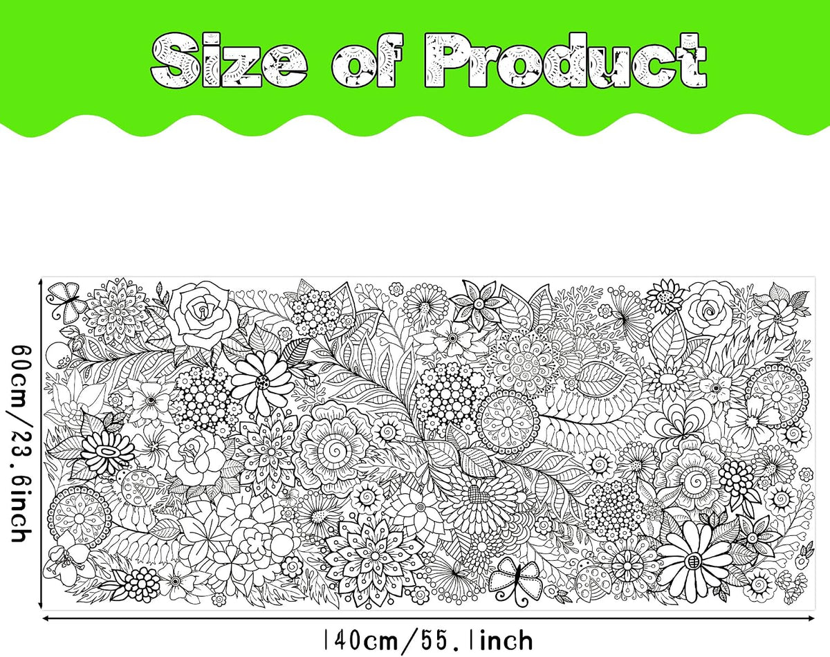 Dvbonike Jumbo Mandala Coloring Poster Giant Flower DIY Drawing Paper - Flower No.2 - image 2