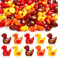 JUNEBRUSHS 50 Pcs Mini Pumpkins Fake Pumpkins Artificial Pumpkins - Autumn Duck Style