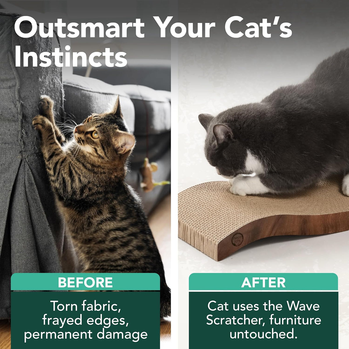 Reversible Wave Cat Scratcher for Indoor Cats - Dark Cherry / 1pcs - image 3