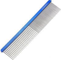 Metal Dog Grooming Combs Shedding Tangles, Knots, Mats. - Medium / royalblue