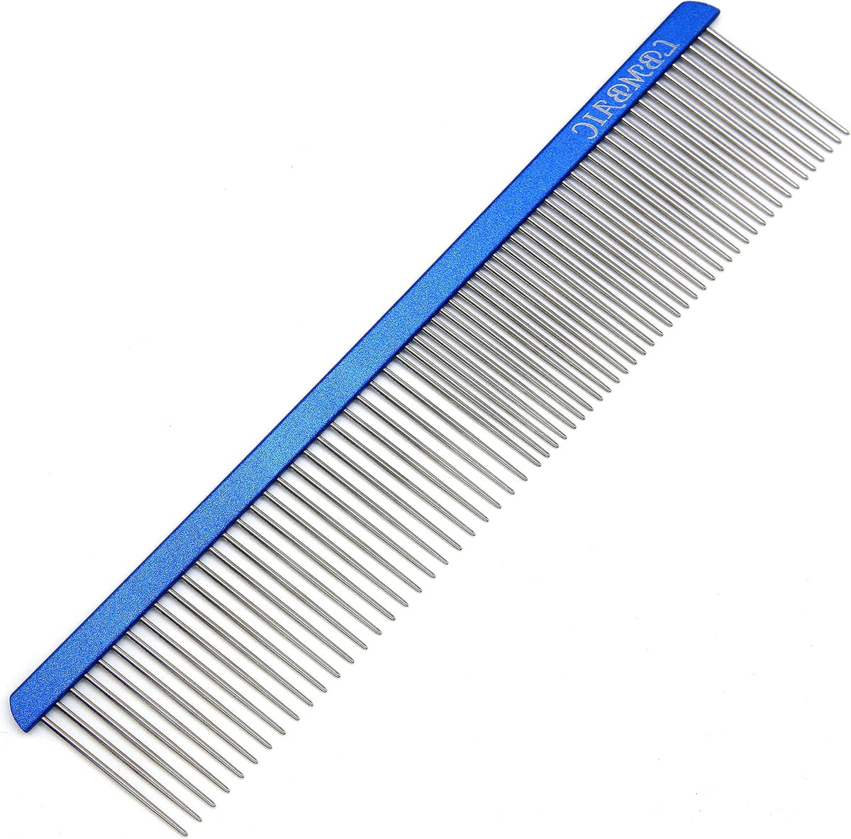 Metal Dog Grooming Combs Shedding Tangles, Knots, Mats. - Medium / royalblue