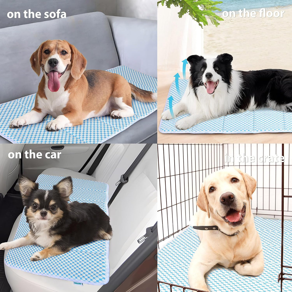 Dog Cooling Mat for Large Dogs, 35"x23" Memory Foam Pet Pad – Essentials for Dogs - Blue / 41"L x 27"W x 0.8"H - image 4