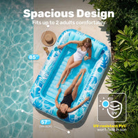 SLOOSH Inflatable Tanning Pool Lounger Float - Blue / X-Large - image 2