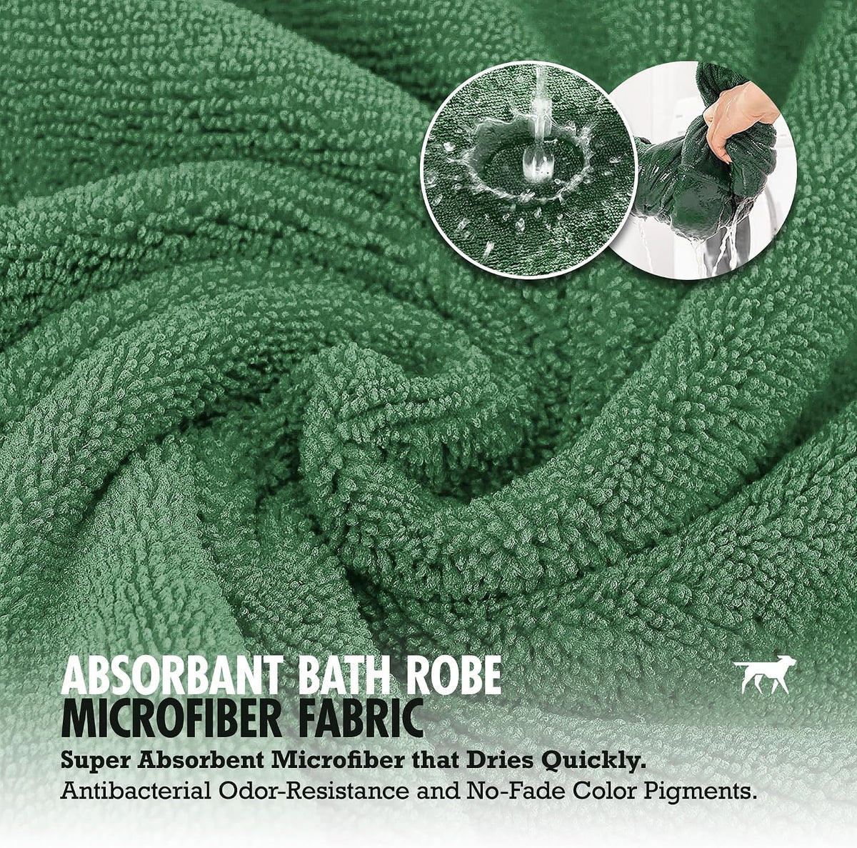 Tuff Pupper Fast Drying Dog Bath Robe - Green / X-Large - image 3