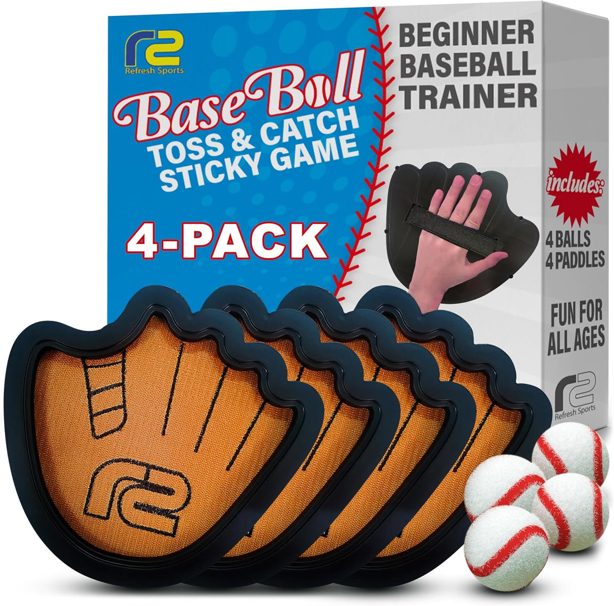 Toss and Catch Ball Game Set - 4 Pack