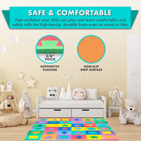 ProSource Kids Foam Puzzle Floor Play Mat with Shapes & Colors 36 - Shapes & Colors - image 4