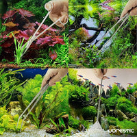 4Pcs Aquascaping Tools, Terrarium Tools, Aquarium Tools Set with Stainless Steel Aquarium Tweezers, Aquarium Scissors and Spatula - Aquascape Tools Set for Trimming, Maintenance